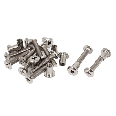 6x35mm Cross Countersunk Screw Bolts Barrel Nuts 10sets