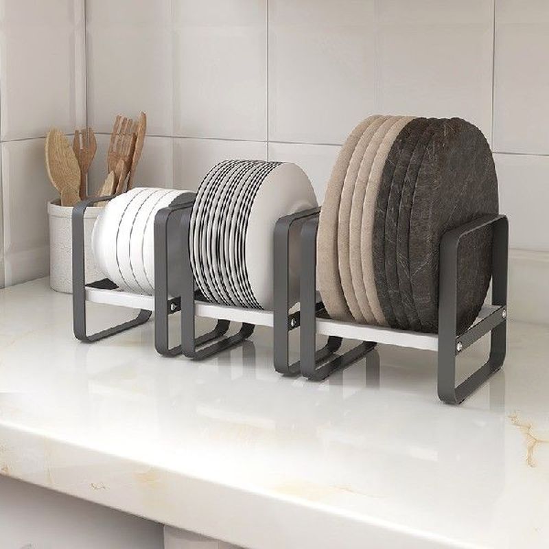 Metal Dish Rack Plate Holder Kitchen Cabinet Storage Shelf