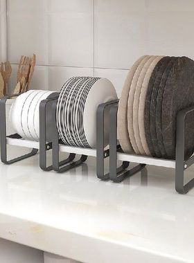Metal Dish Rack Plate Holder Kitchen Cabinet Storage Shelf