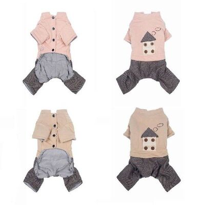 Autumn Winter Pet Dogs Jumpsuit Warm Pet Dogs Four Legged