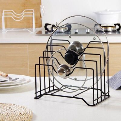 Metal Pot Lid Holder Storage Rack Chopping Board Organizer