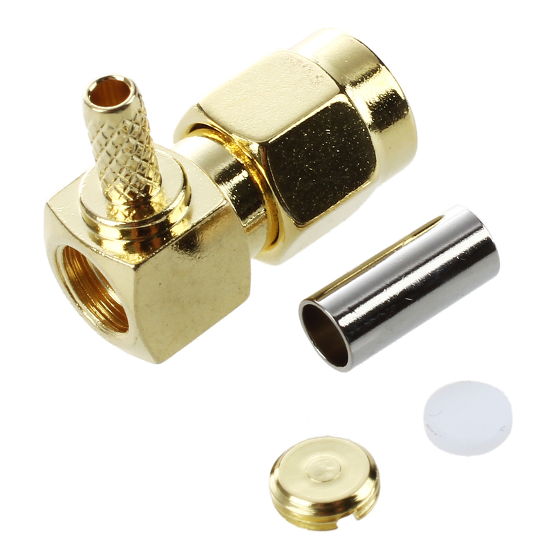 5x SMA Male Plug Right Angle RG174 RG316 LMR100 RF Coax Conn