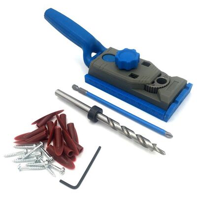 Woodworking Pocket Hole Jig Kit Set 9.5mm Drill Guide Sleeve