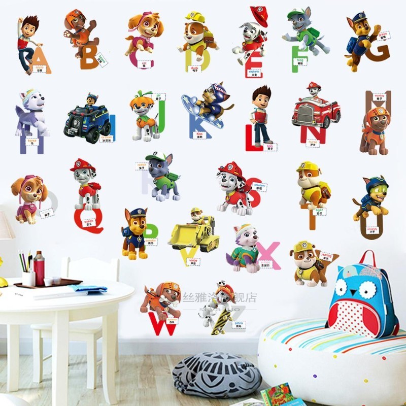 Hot Cartoon 3D Paw Patrol Wall ers  Kindergarten Kids Room B