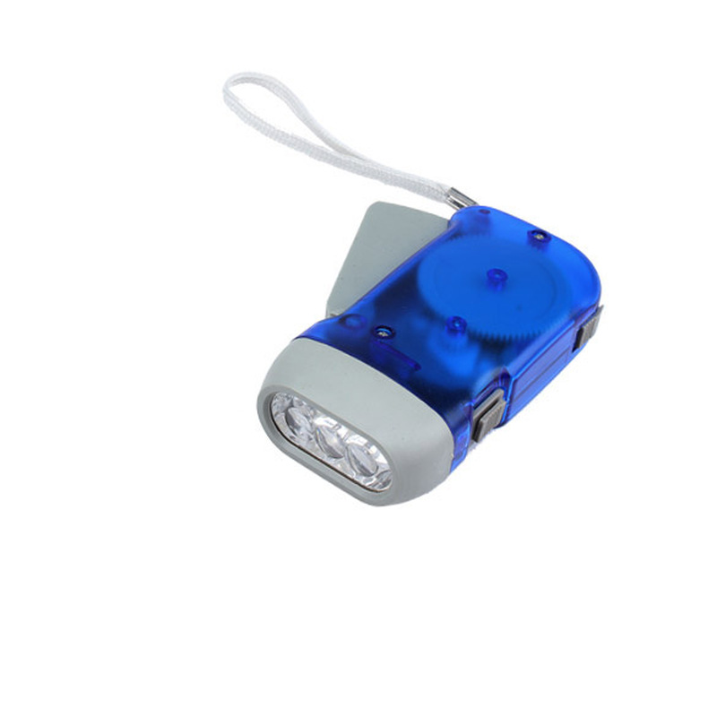 3 LED Hand Press Camping Wind Crank Flash Light Flashlight T
