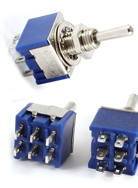 AC 3A 250V 6A 125V DPDT 3 Way ON/Off/ON Latching Toggle Swit