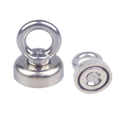 N52 Neodymium Magnet with Circular Eyebolt Rings 25x30mm For