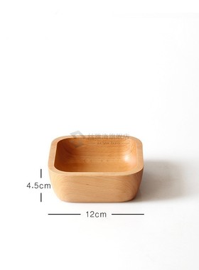 Thicken Salad Bowl Rubber Beech Wood Pan Plate Fruit Dishes