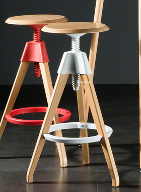 Retro Bar Chair Industrial Bar Stools Wood Round Stool