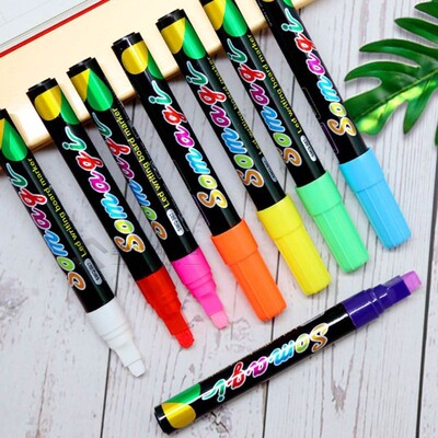 8 8 Colors Highlighter Fluorescent Liquid Chalk Marker Neon