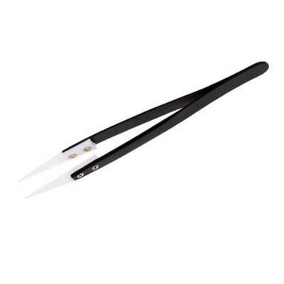 Fine Pointed Tips Tweezer Ceramic Tipped 130x10mm For Electr