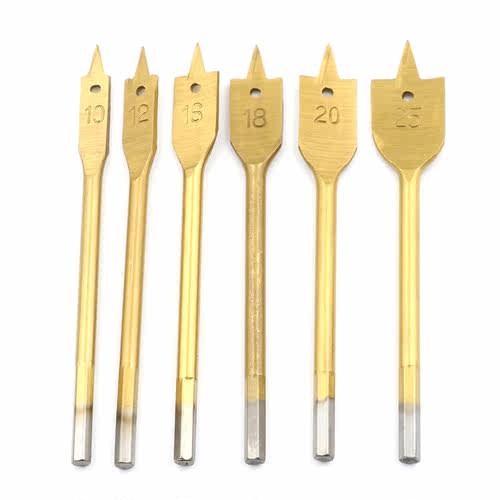 6pcs Hex Shank Spade Bits Flat Boring Bit Wood Drill Bit Pow