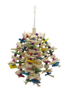 Large Parrot Toys - Natural Wood Large Bird Chewing Toys