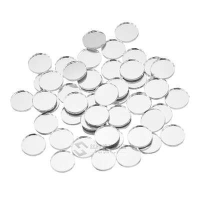 *50pcs/lot Round Mini Mosaic Tiles Glass Mirror Self-Adhesiv
