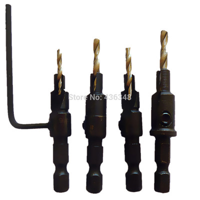 4pc Countersink Drill Bit 1/4