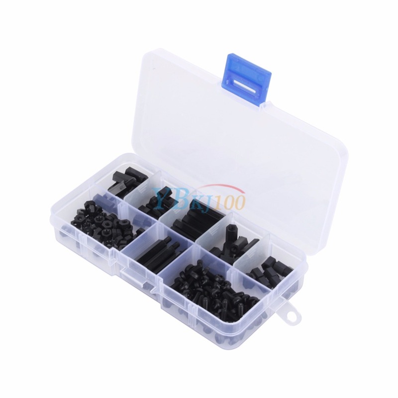 160Pcs/Box Metric M3 8 Sizes Assortment Stand-off Nylon Scre