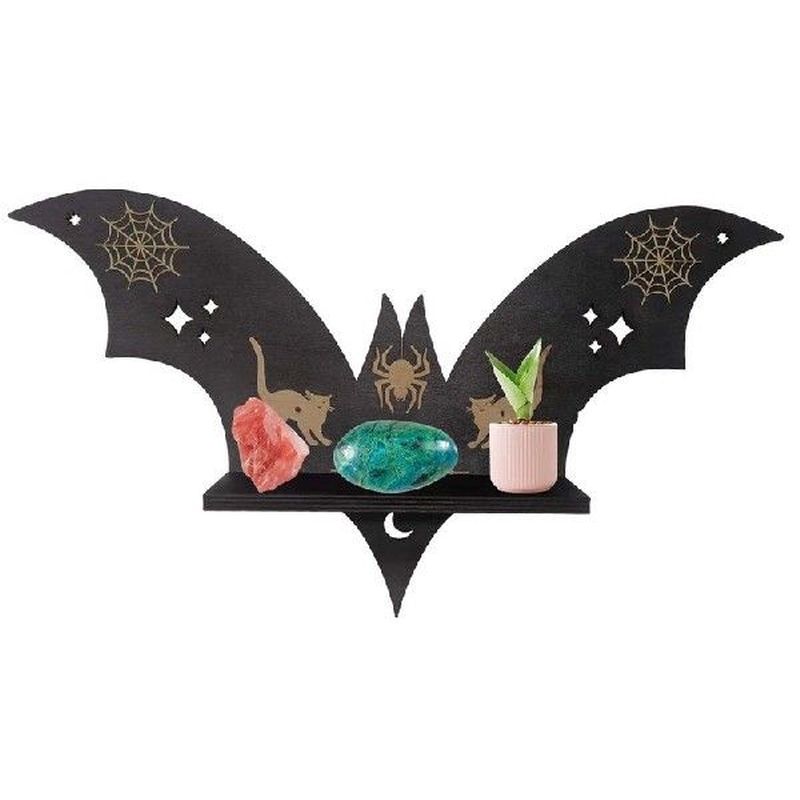 Crystal Holder Shelf Bat Crystal Shelf Wooden Floating