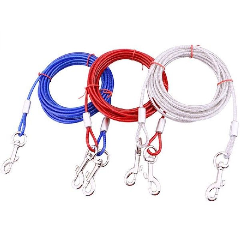 5m blue traction rope dog one for two pet outdoor traction