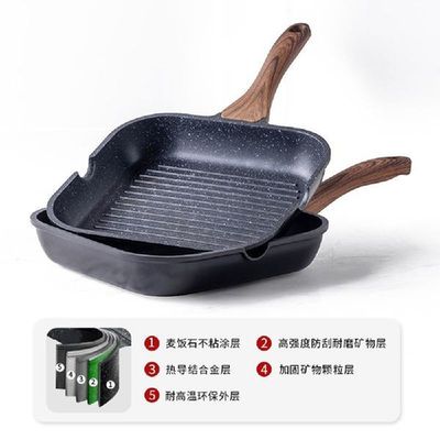 Grill Pan One Set Non-stick Fried Egg Pot Flat-bottomed