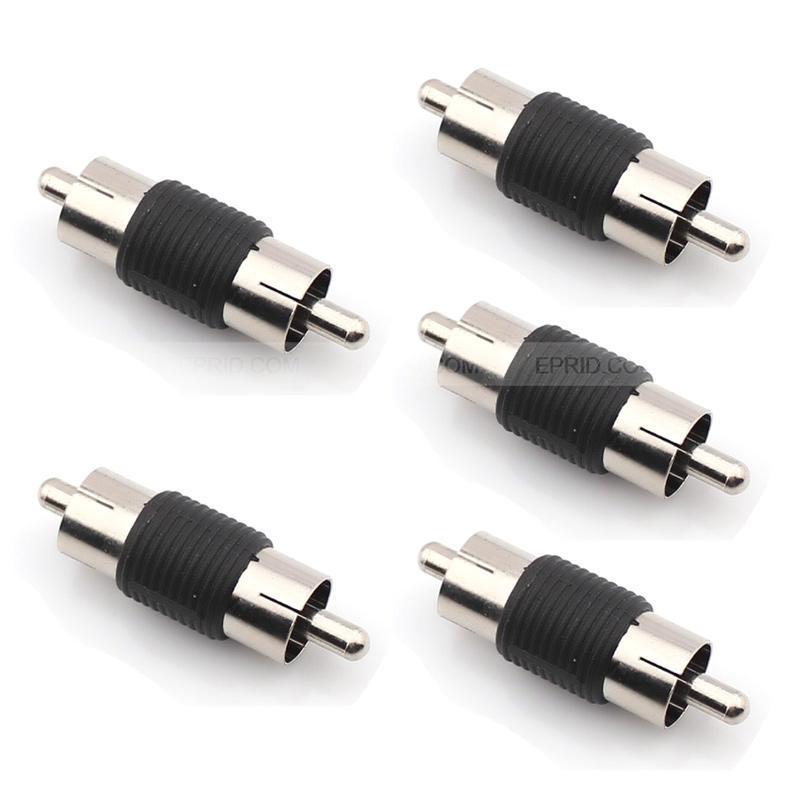 5pcs RCA Male to RCA Male Plug Coaxial Cable Audio TV Adapte