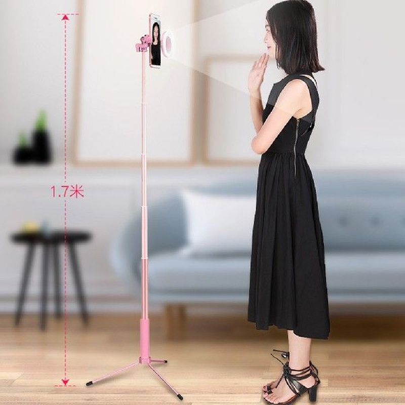 Extendable Bluetooth Selfie Stick With Led Ring Fill Light