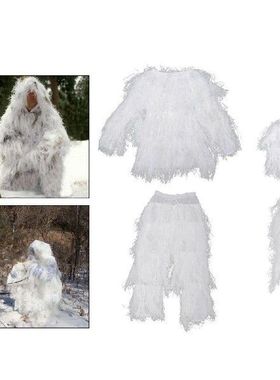 4pcs Snow Field White Camouflage Vest Clothing Ghillie Suit
