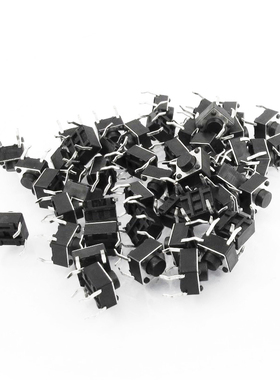 50 Pcs 6x6x5mm 4-Pin DIP Through Hole Momentary Tactile Butt