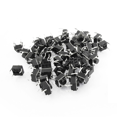 50 Pcs 6x6x5mm 4-Pin DIP Through Hole Momentary Tactile Butt