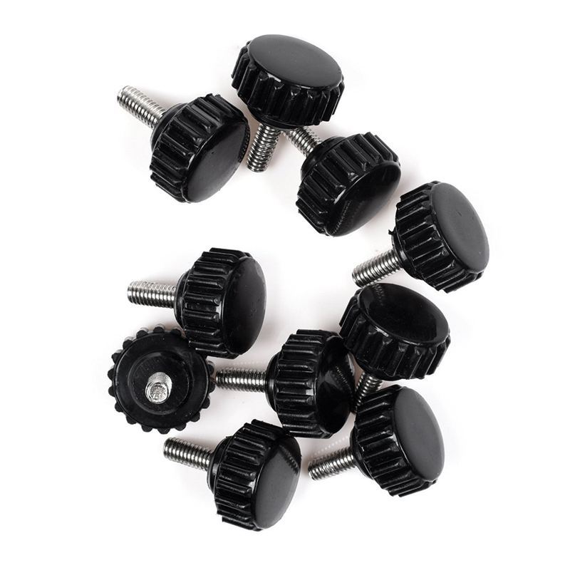 10-Piece M4x10mm Threaded Knurled Thumbscrew Grip Knobs Thum