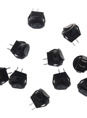 10pcsx AC 3A/250V 6A/125V ON-OFF I/O SPST 2 Pin Snap in Roun