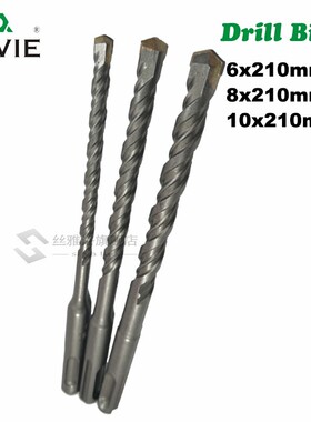 LAVIE 3pc/Lot SDS Plus Drill Bits 6 8 10mm 210mm Hole Saw Dr