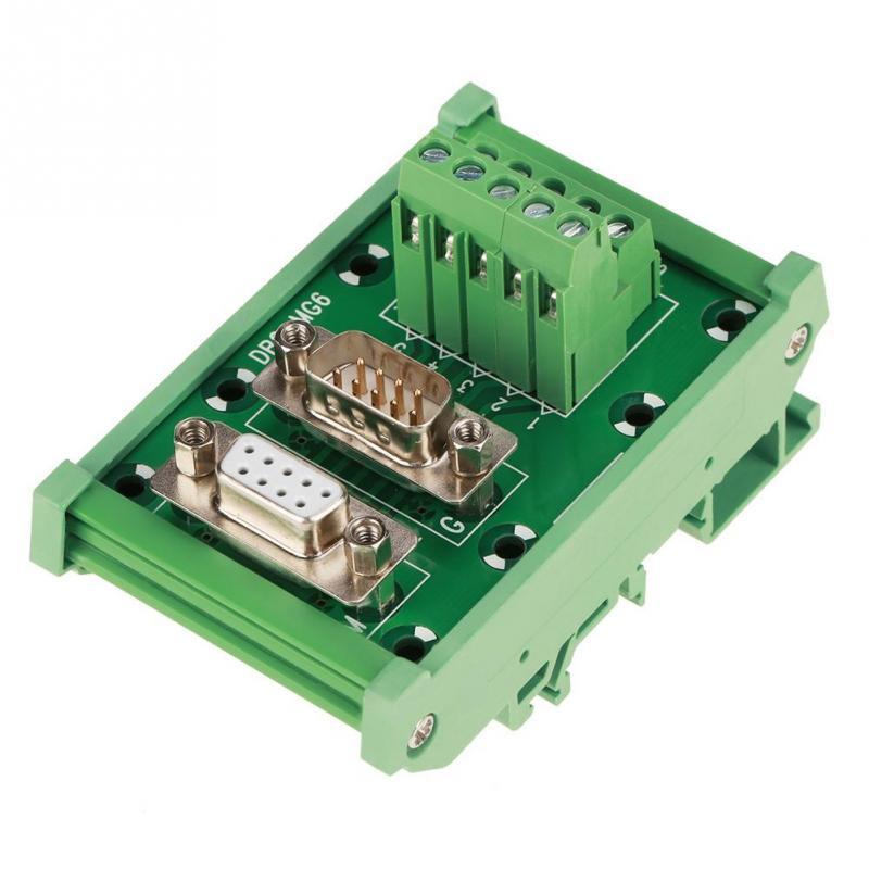 DB9-MG6 48V DIN Rail Mount Interface Module Male / Female Co