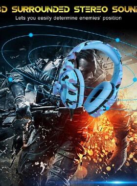 Wired Headphones in Camouflage Color Headset for PUBG