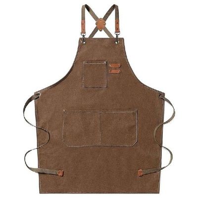 Chef Apron For Men, Thick Canvas Cross Back Kitchen Cooking