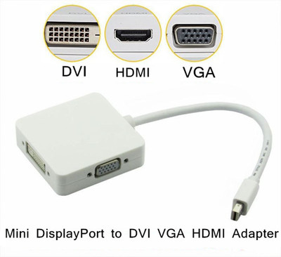 Mini DisplayPort Thunderbolt to DVI VGA HDMI Adapter cable3