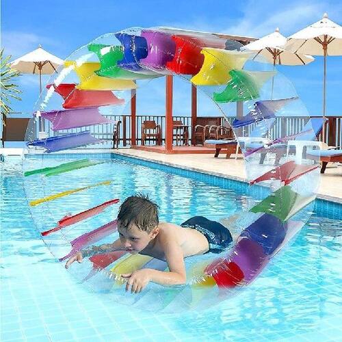 100x65cm Colorful Inflatable Water Wheel Roller Float Giant