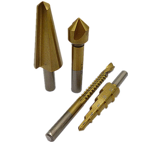 4pc Hss Step Cone Drill Hole File Cutter Bit Saw Drill Bit R
