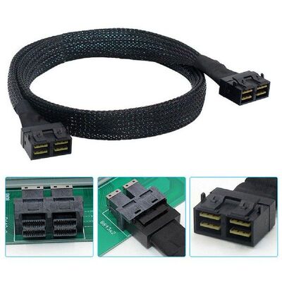 SAS 4.0 SFF-8654 8i 74 Pin to 2 SFF-8654 4i 38 Pin Cord SAS