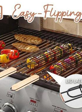 2 Pcs Grill Baskets Resuable Barbecue Net Portable