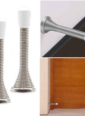 1Pcs Rubber Cap Metal Door Stops Spring Stopper Wall Mounted