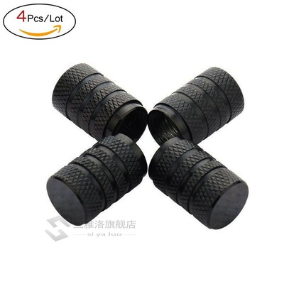 4Pcs Silver Car Tire Valve Stems Cap Knurling Style Tire Val
