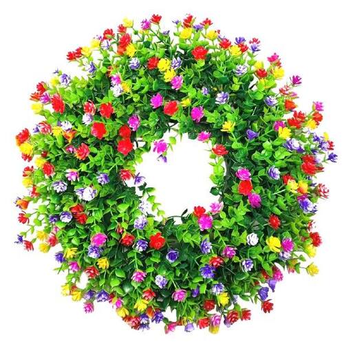 Farmhouse Colorful Cottage Wreath Colorful Eucalyptus