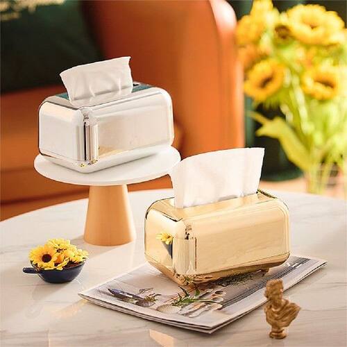 Desktop Tissue Boxes Light Luxury Napkin Holders Plastic