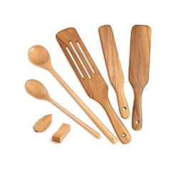 Wooden Spurtle Spatula,7 Pcs Kitchen Tools Wood Spoons for