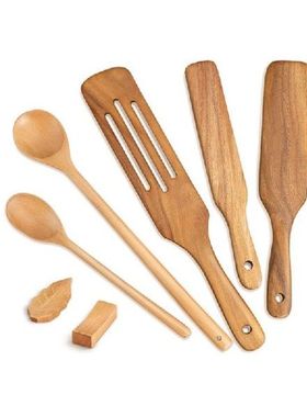 Wooden Spurtle Spatula,7 Pcs Kitchen Tools Wood Spoons for