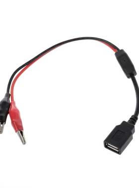 Copper Alligator Clips with Wire Female USB Connector Test L