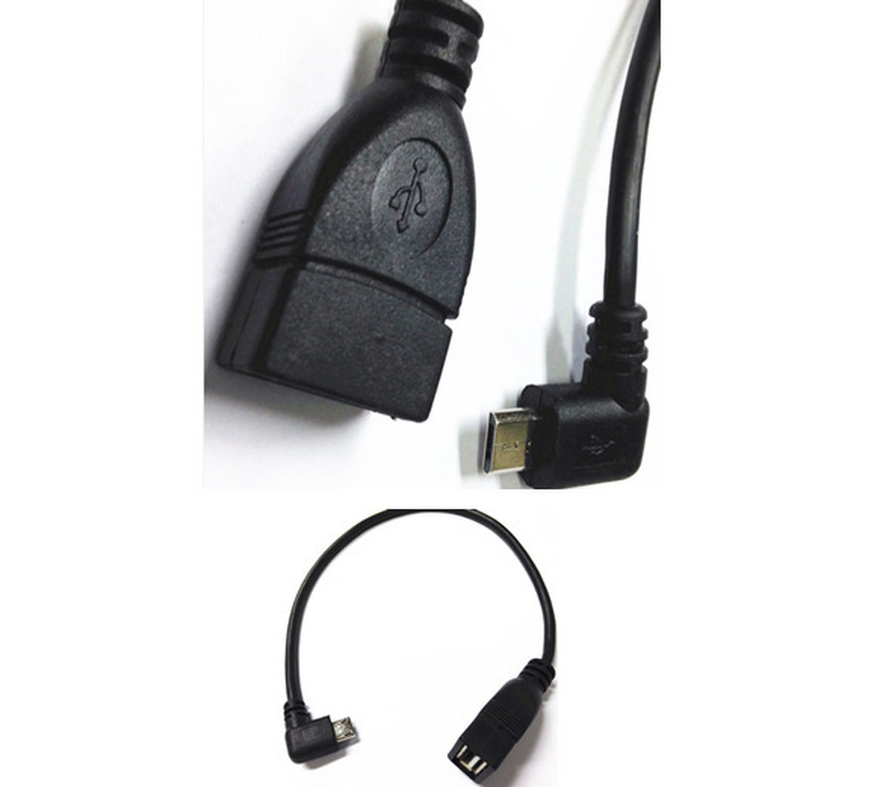 USB A  Female  to Micro  USB B 5Pin Male left angle adapter