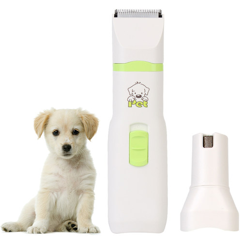 Dog Cat Hair Trimmer 2 in 1 Paw Nail Grinder Clippers Pet