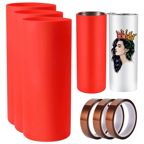 Hot 3 Pcs Silicone Wrap For Sublimation Skinny Tumblers
