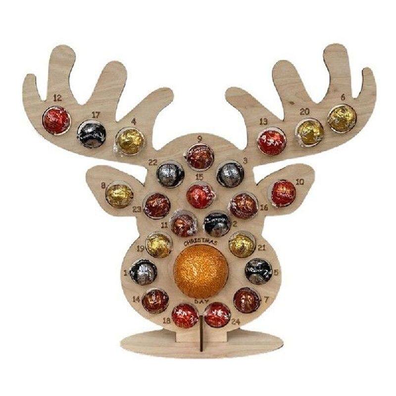 Christmas Wooden Advent Calendar Chocolate Holder Countdown